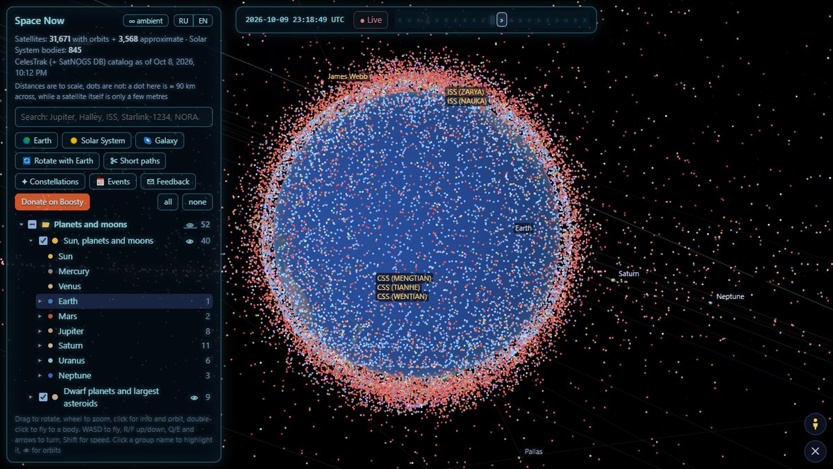 Preview of Space Now browser game