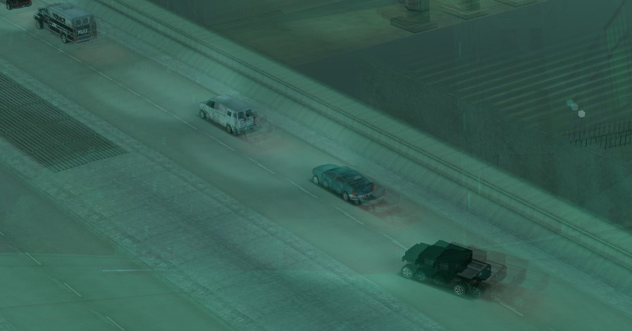 The opening police convoy.